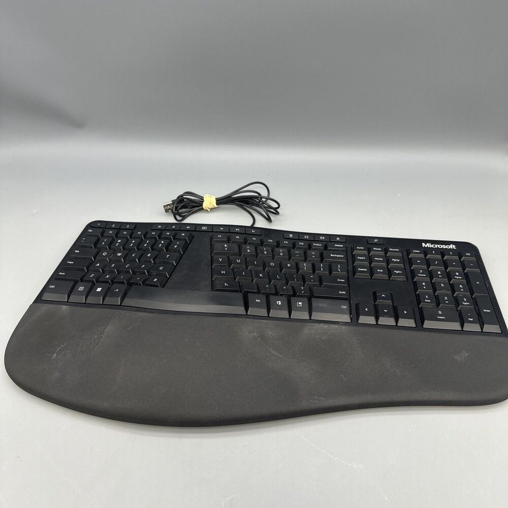 Microsoft Ergonomic Keyboard Model 1878 Wired USB *TESTED WORKING!